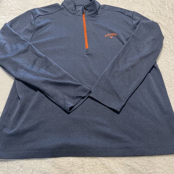 Callaway Other - Callaway Golf Shirt Men's LNavy Blue 1/4 Zip Waffle Knit Lined Pullover Casual
